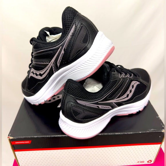 Saucony Women's Cohesion Black/Pink Noir/Rose 14 Road Running Shoe.(7 Wi… - Picture 8 of 11